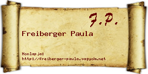Freiberger Paula névjegykártya